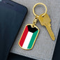Kuwait Keychain Dog Tag Stainless Steel or 18k Gold-Express Your Love Gifts