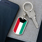 Kuwait Keychain Dog Tag Stainless Steel or 18k Gold-Express Your Love Gifts