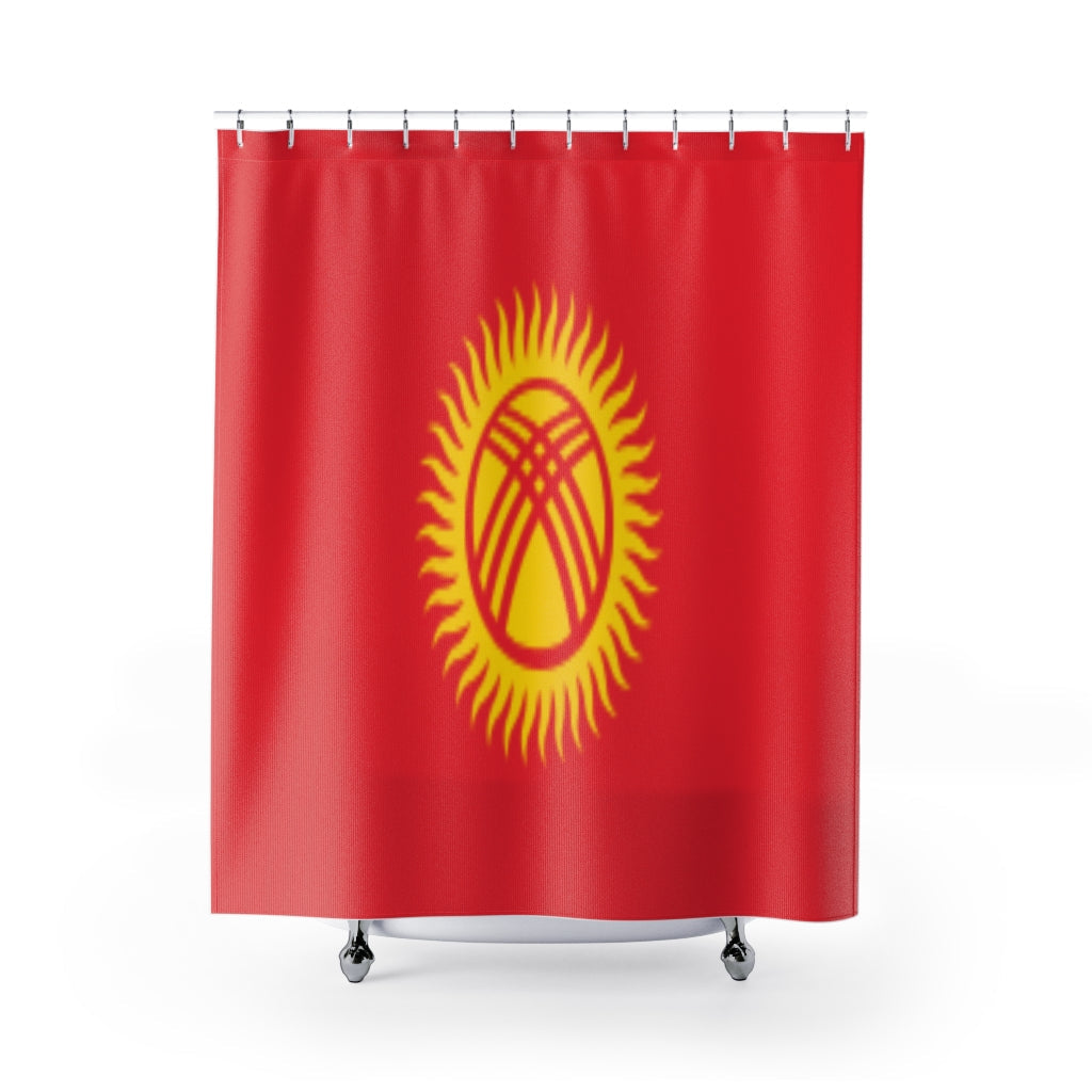 Kyrgyzstan Flag Stylish Design 71" x 74" Elegant Waterproof Shower Curtain for a Spa-like Bathroom Paradise Exceptional Craftsmanship-Express Your Love Gifts