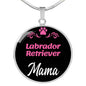 Labrador Retriever Mama Necklace Circle Pendant Stainless Steel or 18k Gold 18-22" Dog Mom Pendant-Express Your Love Gifts