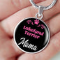 Lakeland Terrier Mama Necklace Circle Pendant Stainless Steel or 18k Gold 18-22" Dog Mom Pendant-Express Your Love Gifts