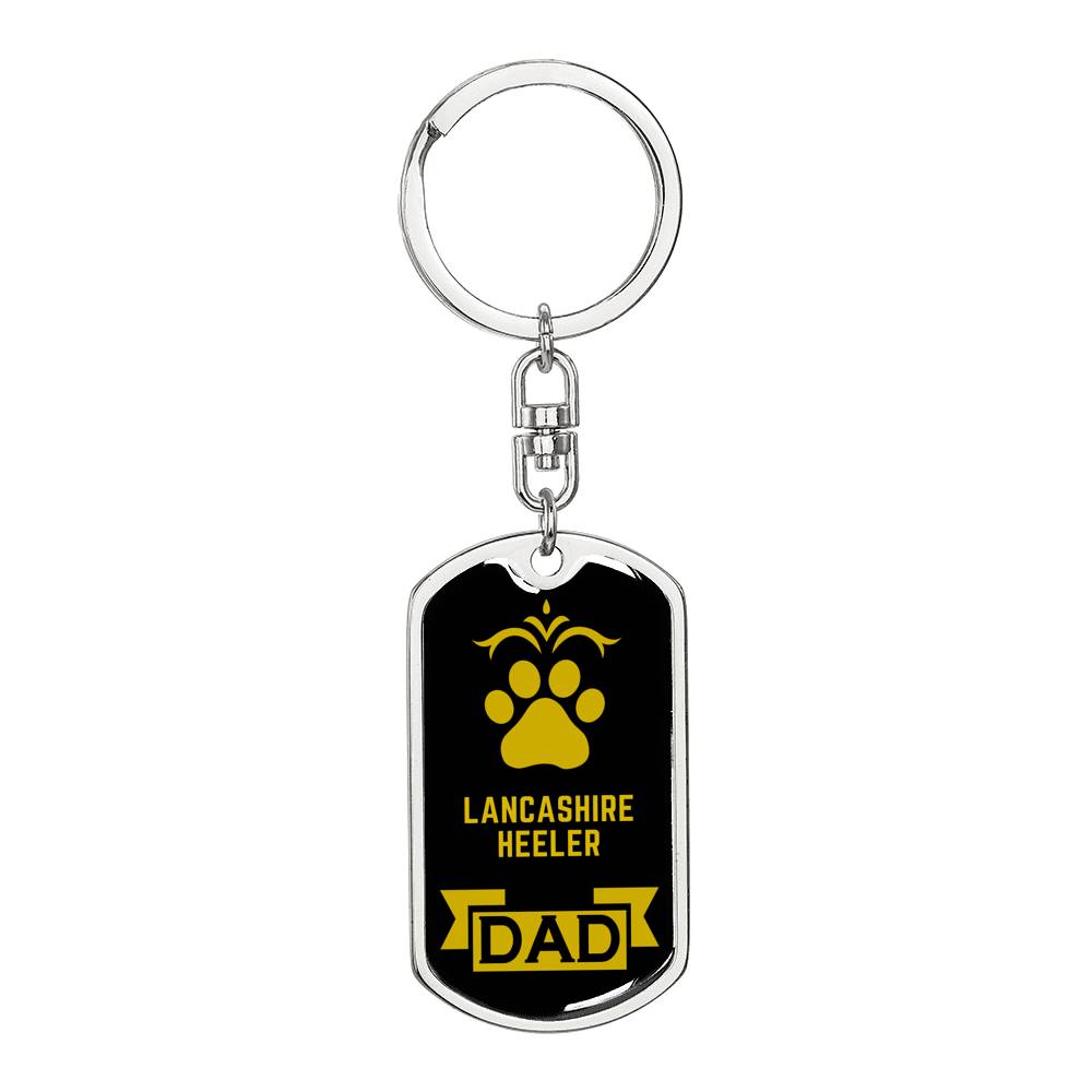 Lancashire Heeler Keychain Stainless Steel or 18k Gold-Express Your Love Gifts