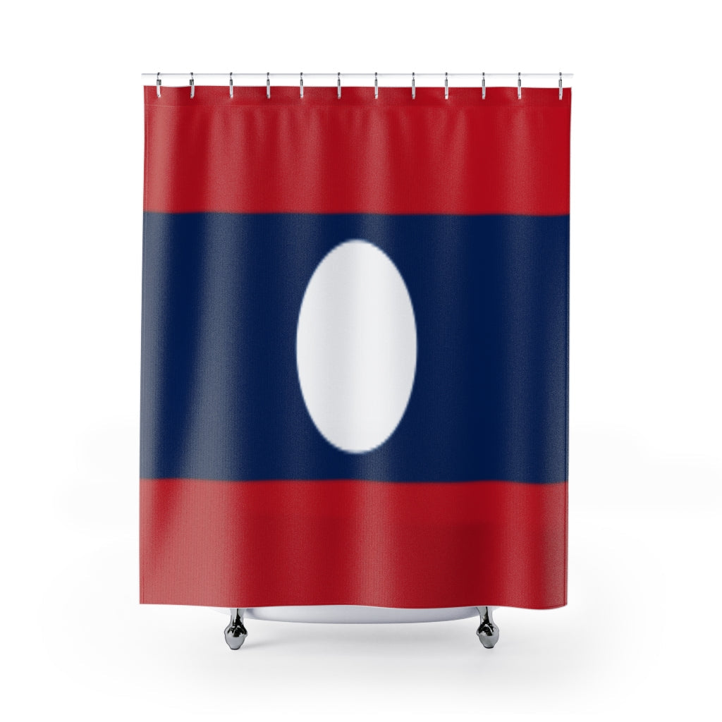Laos Flag Stylish Design 71" x 74" Elegant Waterproof Shower Curtain for a Spa-like Bathroom Paradise Exceptional Craftsmanship-Express Your Love Gifts