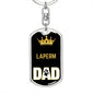 Laperm Cat Dad King Keychain Stainless Steel or 18k Gold-Express Your Love Gifts