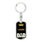 Laperm Cat Dad King Keychain Stainless Steel or 18k Gold-Express Your Love Gifts