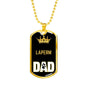 Laperm Cat Dad Necklace Stainless Steel or 18k Gold Dog Tag 24" Chain-Express Your Love Gifts