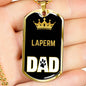 Laperm Cat Dad Necklace Stainless Steel or 18k Gold Dog Tag 24" Chain-Express Your Love Gifts