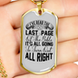 Last Page Turn Right Christian Necklace Stainless Steel or 18k Gold Dog Tag 24" Chain-Express Your Love Gifts