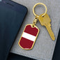 Latvia Flag Keychain Dog Tag Stainless Steel or 18k Gold-Express Your Love Gifts