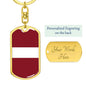 Latvia Flag Keychain Dog Tag Stainless Steel or 18k Gold-Express Your Love Gifts