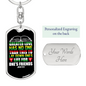 Lay Down Ones Life John 15:13 Keychain Stainless Steel or 18k Gold Dog Tag Keyring-Express Your Love Gifts