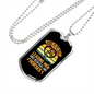 Leading Men Yellow Necklace Stainless Steel or 18k Gold Dog Tag 24" Chain-Express Your Love Gifts