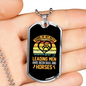 Leading Men Yellow Necklace Stainless Steel or 18k Gold Dog Tag 24" Chain-Express Your Love Gifts