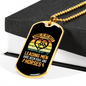Leading Men Yellow Necklace Stainless Steel or 18k Gold Dog Tag 24" Chain-Express Your Love Gifts