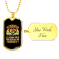 Leading Men Yellow Necklace Stainless Steel or 18k Gold Dog Tag 24" Chain-Express Your Love Gifts