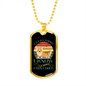 Learned From Dogs Blue Necklace Stainless Steel or 18k Gold Dog Tag 24" Chain-Express Your Love Gifts