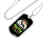 Learned From Dogs Green Necklace Stainless Steel or 18k Gold Dog Tag 24" Chain-Express Your Love Gifts