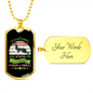 Learned From Dogs Green Necklace Stainless Steel or 18k Gold Dog Tag 24" Chain-Express Your Love Gifts