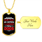 Learned From Dogs White Red Necklace Stainless Steel or 18k Gold Dog Tag 24" Chain-Express Your Love Gifts