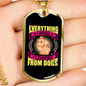 Learned From Dogs Yellow Pink Necklace Stainless Steel or 18k Gold Dog Tag 24" Chain-Express Your Love Gifts