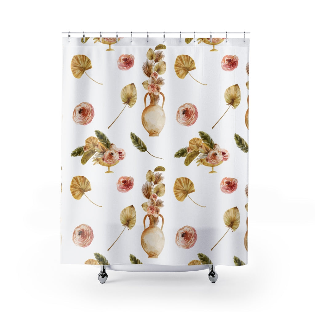 Leaves Boho Flowers Stylish Design 71" x 74" Elegant Waterproof Shower Curtain for a Spa-like Bathroom Paradise Exceptional Craftsmanship-Express Your Love Gifts