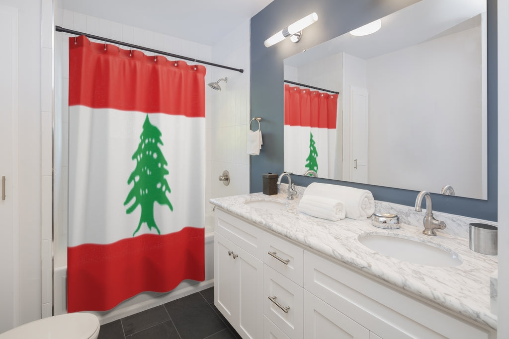 Lebanon Flag Stylish Design 71" x 74" Elegant Waterproof Shower Curtain for a Spa-like Bathroom Paradise Exceptional Craftsmanship-Express Your Love Gifts