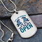 Left The Gate Open Horse Necklace Stainless Steel or 18k Gold Dog Tag 24" Chain-Express Your Love Gifts