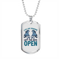 Left The Gate Open Horse Necklace Stainless Steel or 18k Gold Dog Tag 24" Chain-Express Your Love Gifts