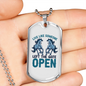 Left The Gate Open Horse Necklace Stainless Steel or 18k Gold Dog Tag 24" Chain-Express Your Love Gifts