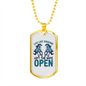 Left The Gate Open Horse Necklace Stainless Steel or 18k Gold Dog Tag 24" Chain-Express Your Love Gifts