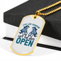 Left The Gate Open Horse Necklace Stainless Steel or 18k Gold Dog Tag 24" Chain-Express Your Love Gifts