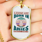 Legend Are Born in Aries Zodiac Necklace Stainless Steel or 18k Gold Dog Tag 24" Chain-Express Your Love Gifts