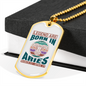 Legend Are Born in Aries Zodiac Necklace Stainless Steel or 18k Gold Dog Tag 24" Chain-Express Your Love Gifts