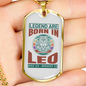 Legend Are Born in Leo Zodiac Necklace Stainless Steel or 18k Gold Dog Tag 24" Chain-Express Your Love Gifts