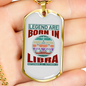 Legend Are Born in Libra Zodiac Necklace Stainless Steel or 18k Gold Dog Tag 24" Chain-Express Your Love Gifts