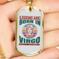 Legend Are Born in Virgo Zodiac Necklace Stainless Steel or 18k Gold Dog Tag 24" Chain-Express Your Love Gifts