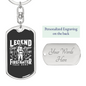 Legend Firefighter True Hero Keychain Stainless Steel or 18k Gold Dog Tag Keyring-Express Your Love Gifts