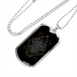 Leo Black Zodiac Necklace Stainless Steel or 18k Gold Dog Tag 24" Chain-Express Your Love Gifts