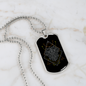 Leo Black Zodiac Necklace Stainless Steel or 18k Gold Dog Tag 24" Chain-Express Your Love Gifts