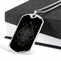 Leo Black Zodiac Necklace Stainless Steel or 18k Gold Dog Tag 24" Chain-Express Your Love Gifts