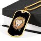 Leo Lion Zodiac Sign Zodiac Necklace Stainless Steel or 18k Gold Dog Tag 24" Chain-Express Your Love Gifts