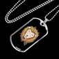 Leo Lion Zodiac Sign Zodiac Necklace Stainless Steel or 18k Gold Dog Tag 24" Chain-Express Your Love Gifts