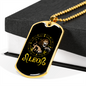 Leo The Lion Zodiac Necklace Stainless Steel or 18k Gold Dog Tag 24" Chain-Express Your Love Gifts
