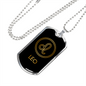 Leo Zodiac Necklace Stainless Steel or 18k Gold Dog Tag 24" Chain-Express Your Love Gifts
