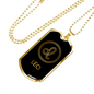 Leo Zodiac Necklace Stainless Steel or 18k Gold Dog Tag 24" Chain-Express Your Love Gifts