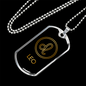 Leo Zodiac Necklace Stainless Steel or 18k Gold Dog Tag 24" Chain-Express Your Love Gifts