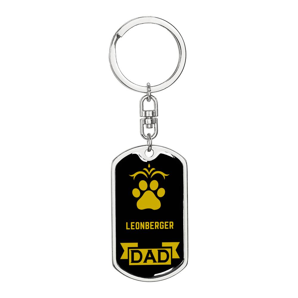 Leonberger Keychain Stainless Steel or 18k Gold-Express Your Love Gifts