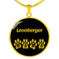 Leonberger Mama Circle Necklace Stainless Steel or 18k Gold 18-22" Dog Owner Lover-Express Your Love Gifts
