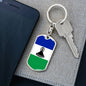 Lesotho Flag Keychain Dog Tag Stainless Steel or 18k Gold-Express Your Love Gifts