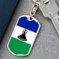 Lesotho Flag Keychain Dog Tag Stainless Steel or 18k Gold-Express Your Love Gifts